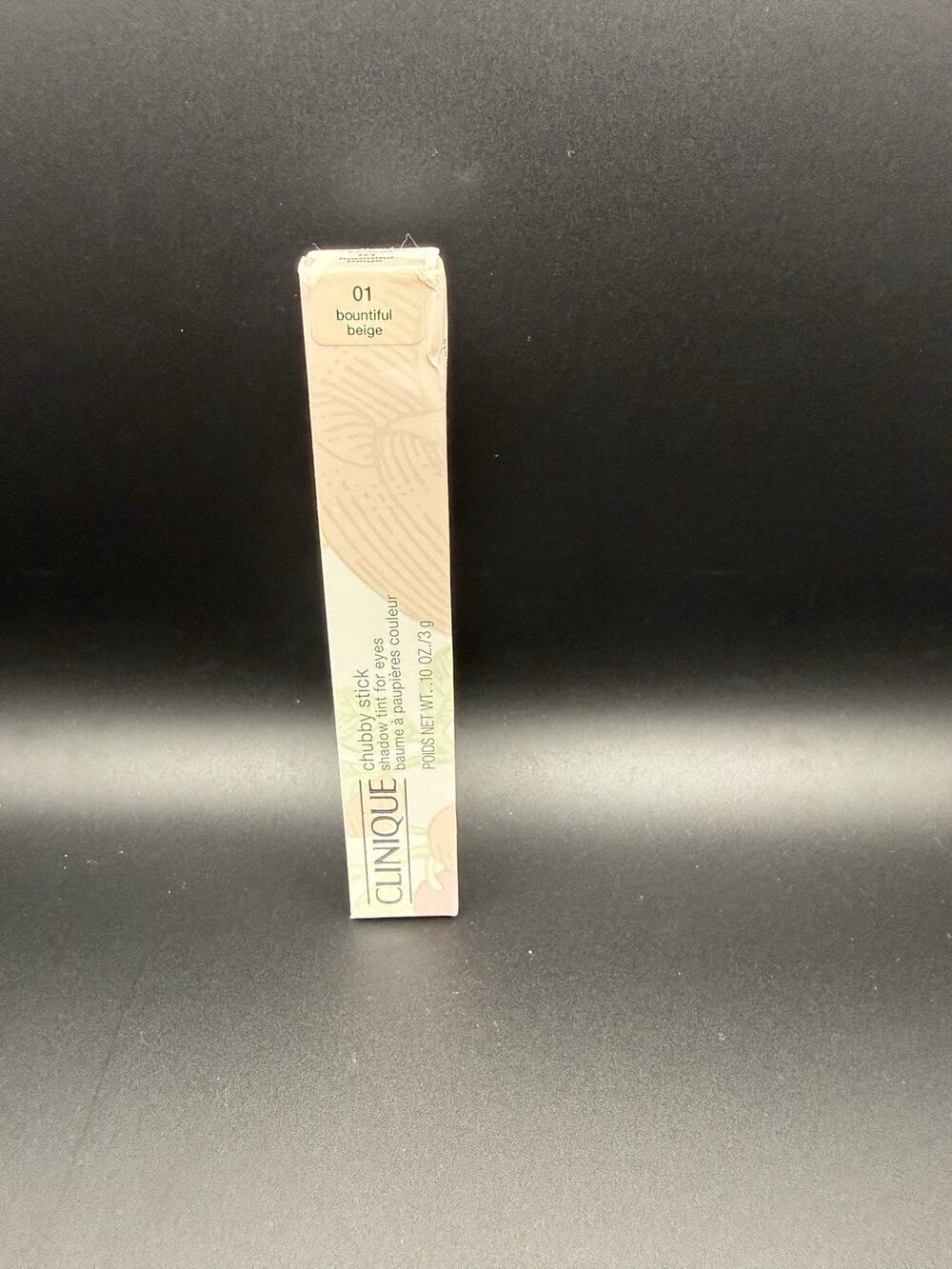 Clinique 01 Bountiful Beige Chubby Stick Shadow Tint For Eyes Full Size Rare